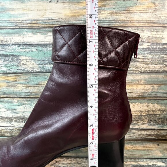Talbots Boots Womens Size 6 Burgundy Leather Ankle Block Heel Zip Dress Workwear - Picture 10 of 13